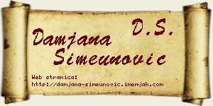Damjana Simeunović vizit kartica